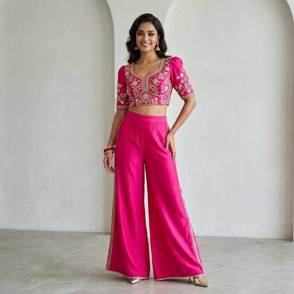 Royal Pink Silk Co-Ord Couture Edit